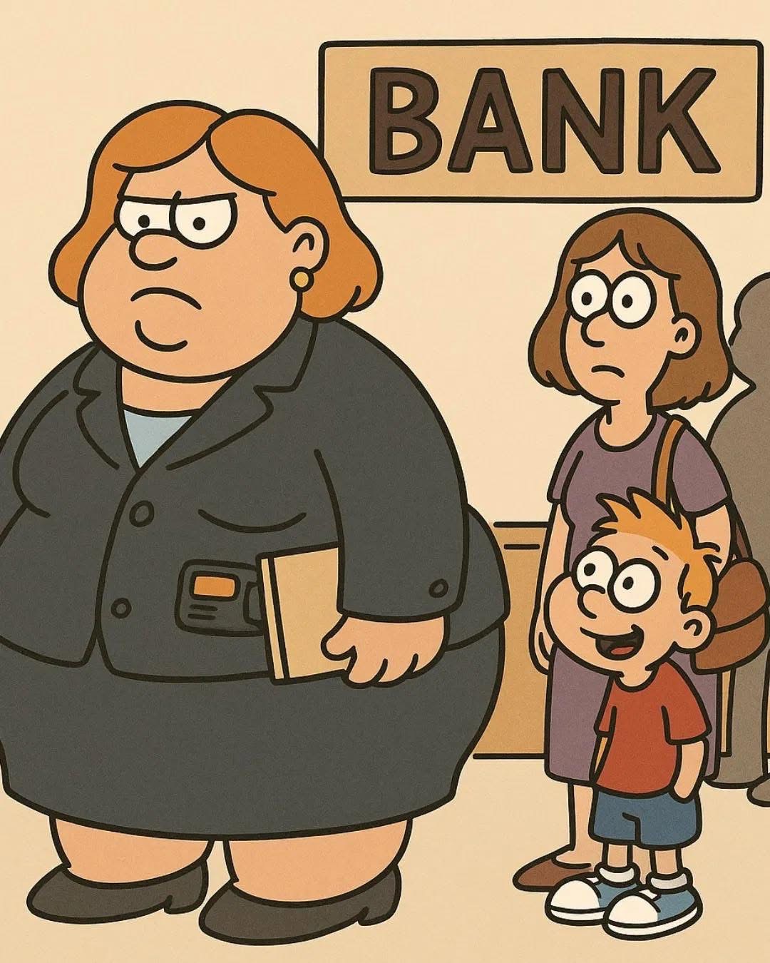 Lil’ Johnny’s mother took him to the bank